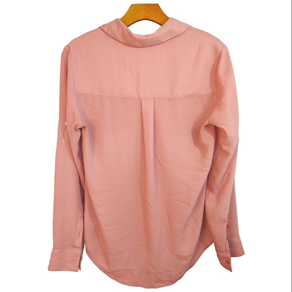 Express Rose Blush Portofino button down blouse - Picture 2 of 5